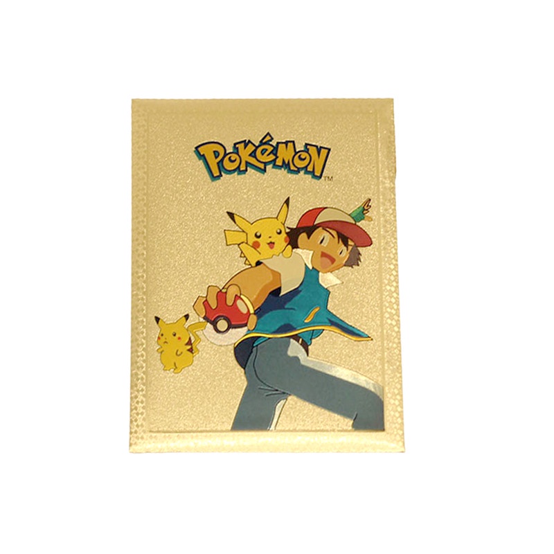 10pcs / Kotak Kartu Permainan Pokemon Vmax TAG Charizard Pikachu Battle Trainer Energy Bahan Metal Untuk Anak