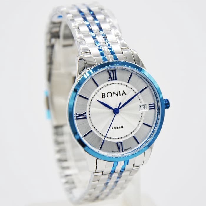 JAM TANGAN WANITA BONIA BNR172-2113BL SILVER COMBI BLUE ORIGINAL
