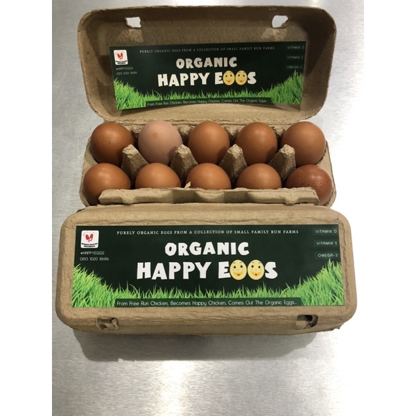 

Happy Eggs - Telur Ayam Organik Omega 10 Butir