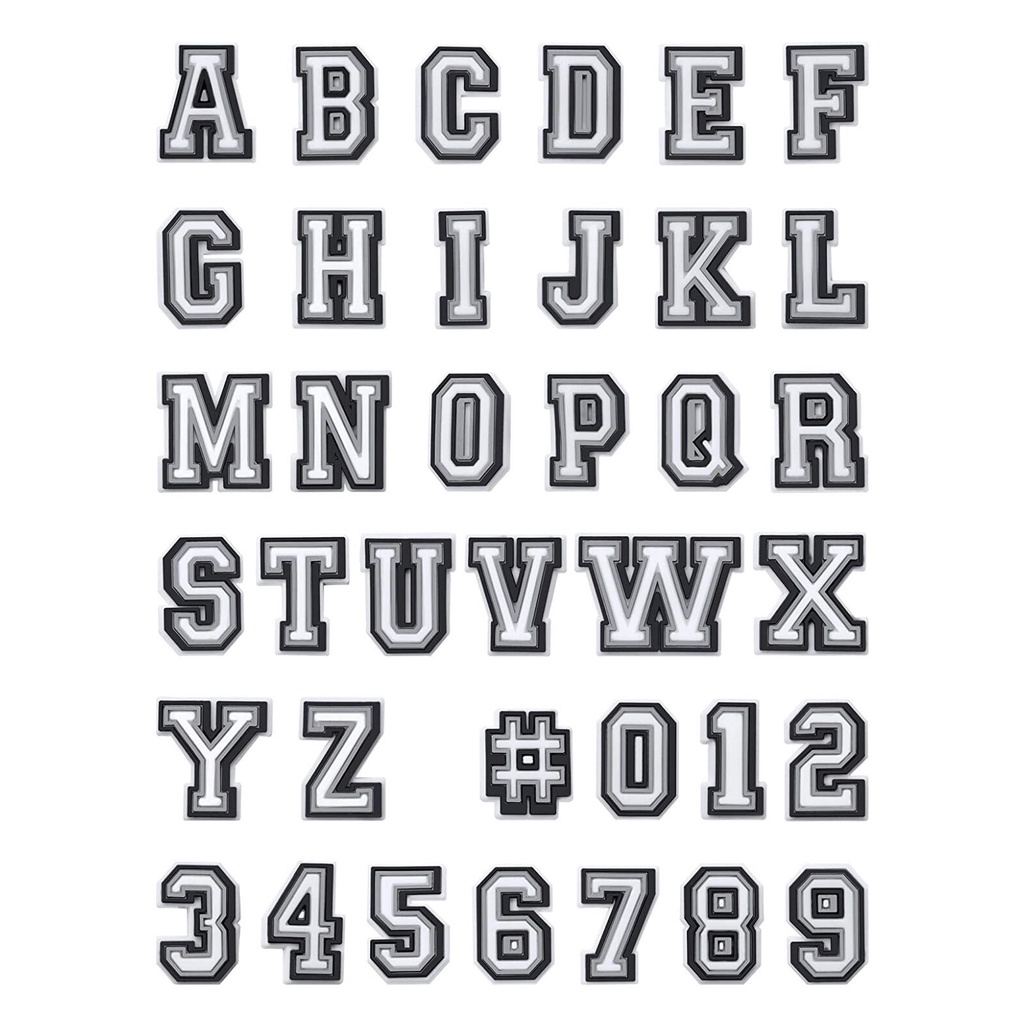 Jibbitz Accesoris charms Croccss Bentuk Huruf Alphabet &amp; Number