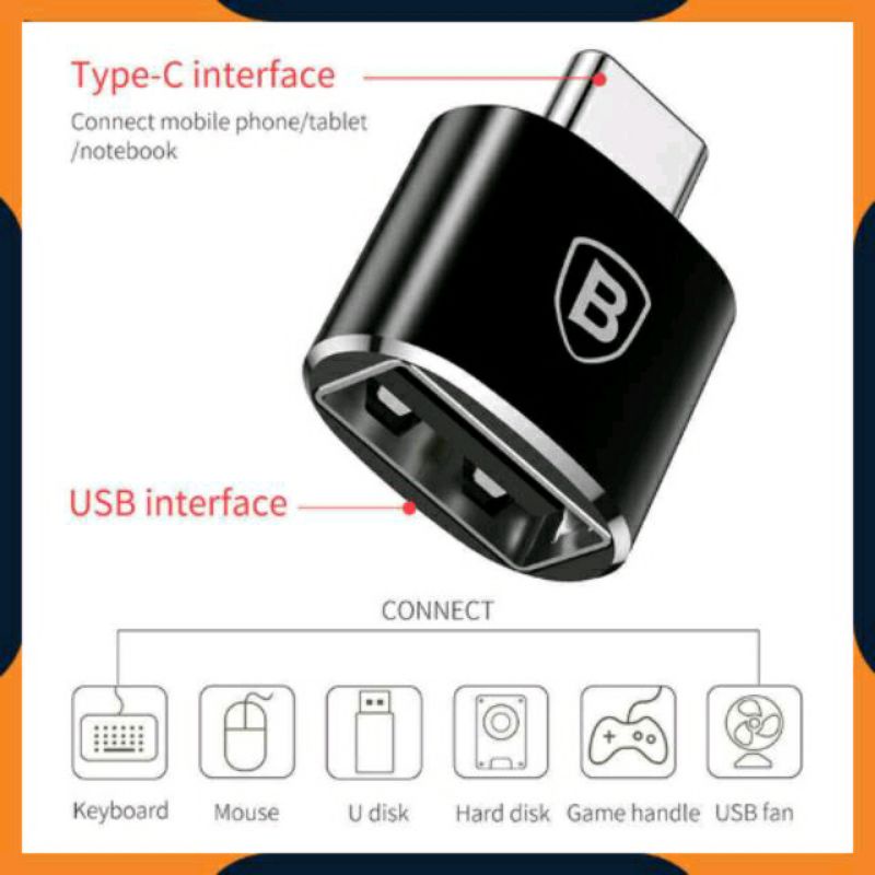 [COD] CONNECTOR KONEKTOR BASEUS OTG USB FEMALE TO TIPE C MALE ADAPTER KONVERTER OTG TIPE C CAT ORIGINAL