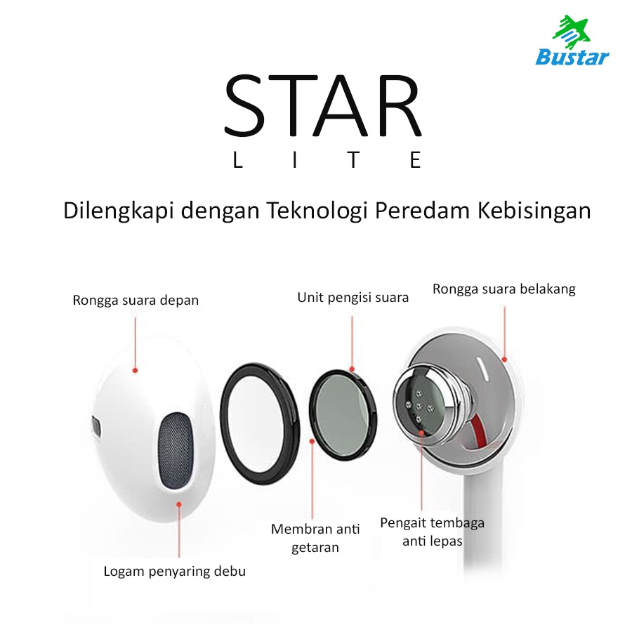 Bustar Grosir - StarLite / In-ear Earphone / Deep Bass / Headset Murah