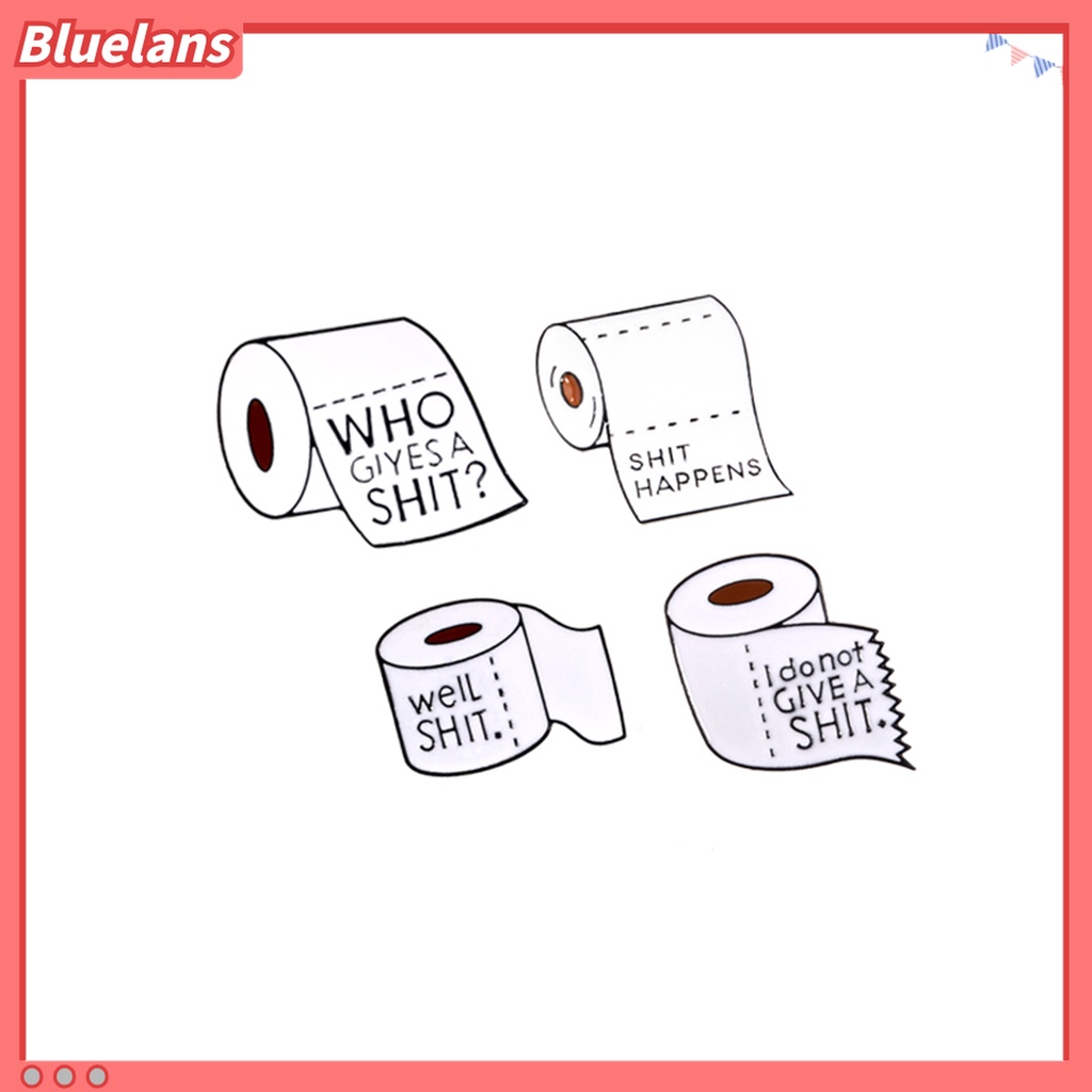 Bros Pin Enamel Bentuk Tisu Toilet Warna Putih Bahan Alloy