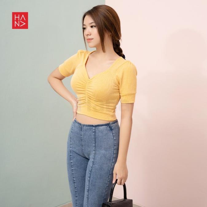 HanaFashion - Euna Crop Top Stylish Kaos Wanita Murah - CT063