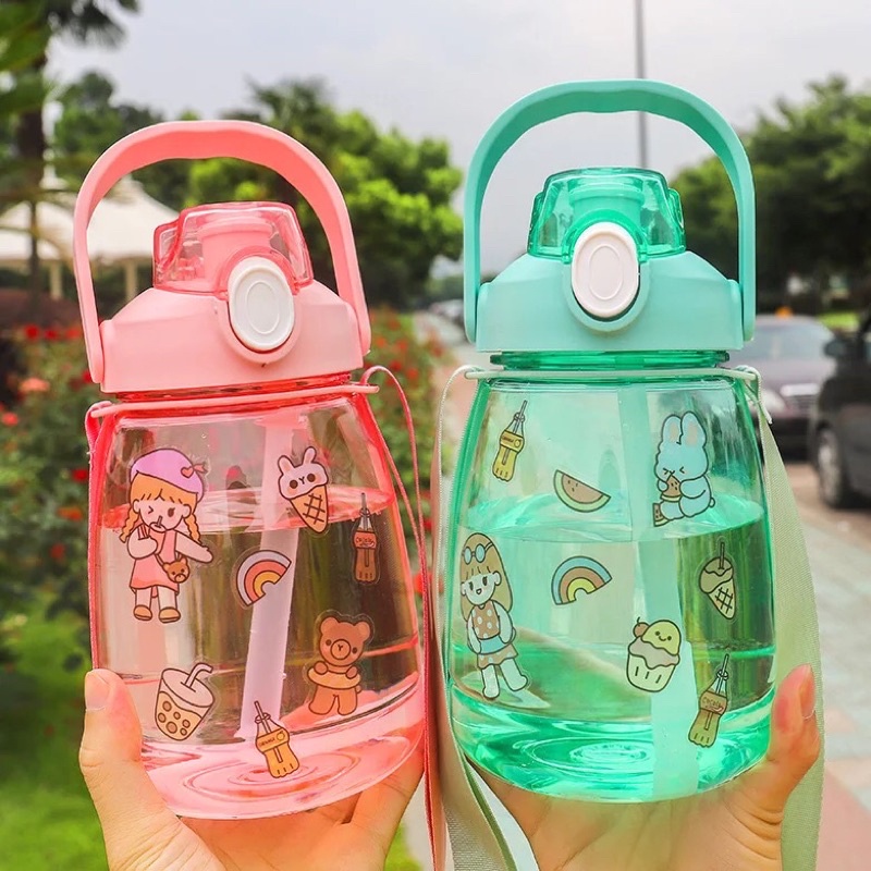 Botol Minum Anak kapasitas Besar 1.4 L Free Stiker 2D 3 D Bahan PP BPA FREE Botol Minum Anak Bening Lucu Botol Minum Anak Murah