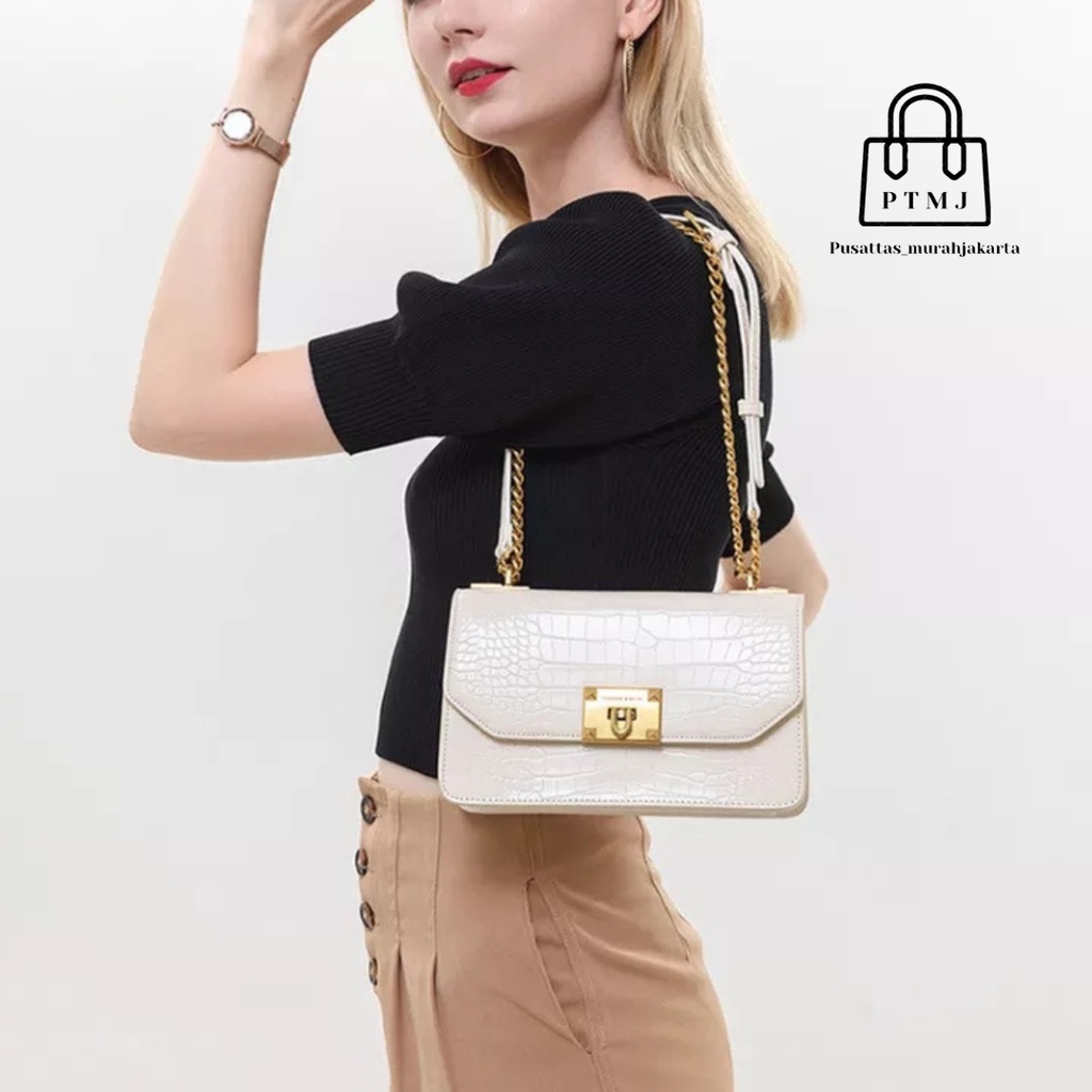 Tas selempang wanita bahu premium croco naysa bag terbaru ( COD )