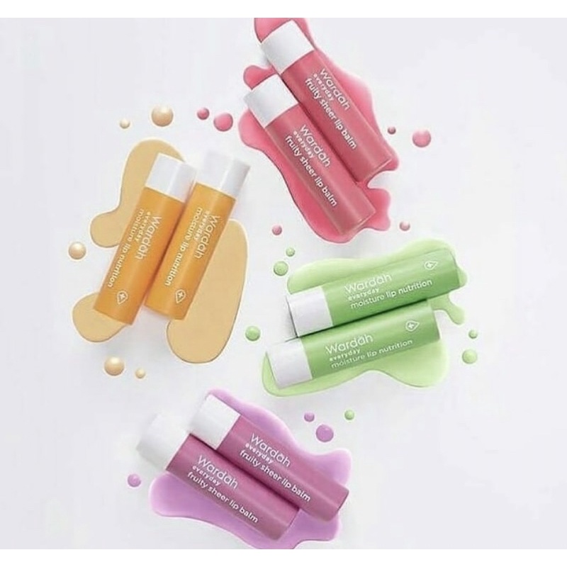 WARDAH EVERYDAY FRUITY SHEER LIP BALM/EVERYDAY MOISTURE LIP NUTRITION
