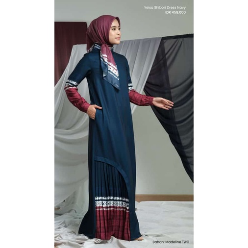 Zoya Yeisa Shibori Dress - Gamis Muslimah Wanita (COD)
