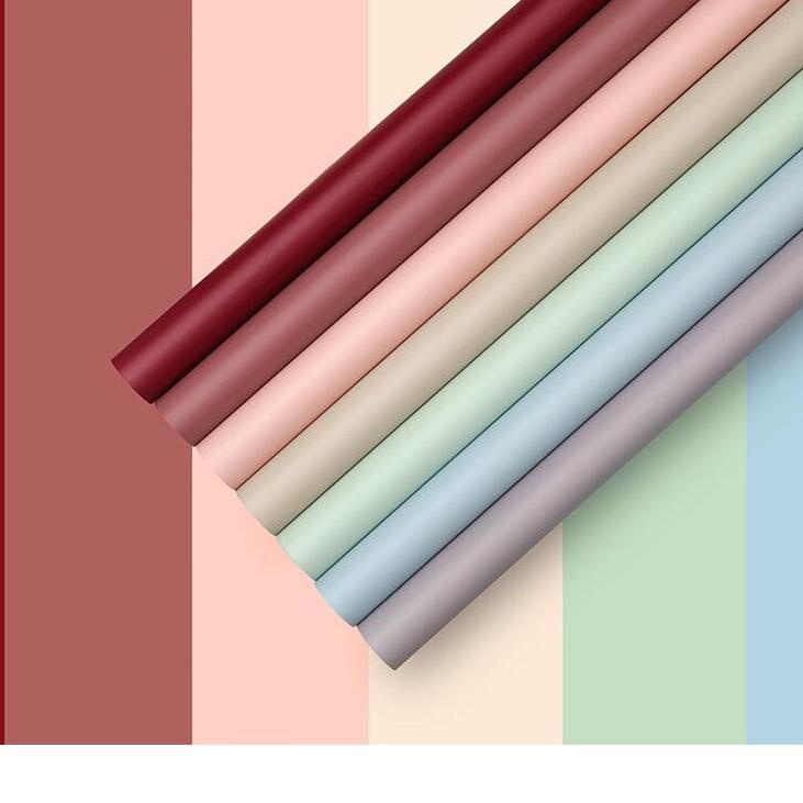 

New kertas bunga 20 lembar Korean doff color cellophane/wrapping paper/kertas bunga .. ..