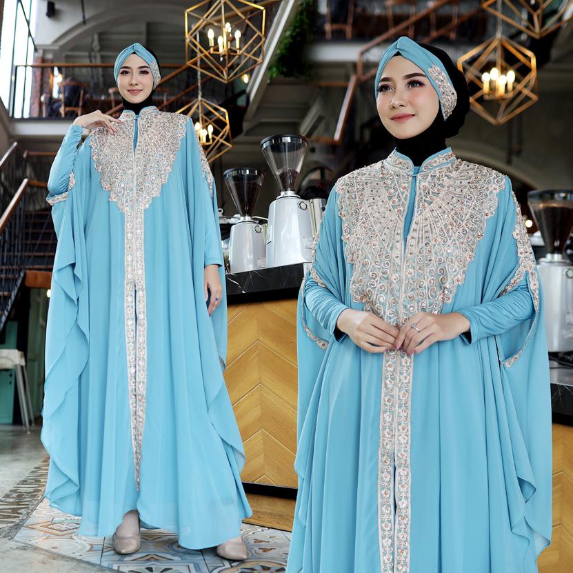 Kaftan Lesti Kejora//Gamis Kaftan Babydoll Bordir Pesta Kondangan Terbaru Terlaris Viral Original Me