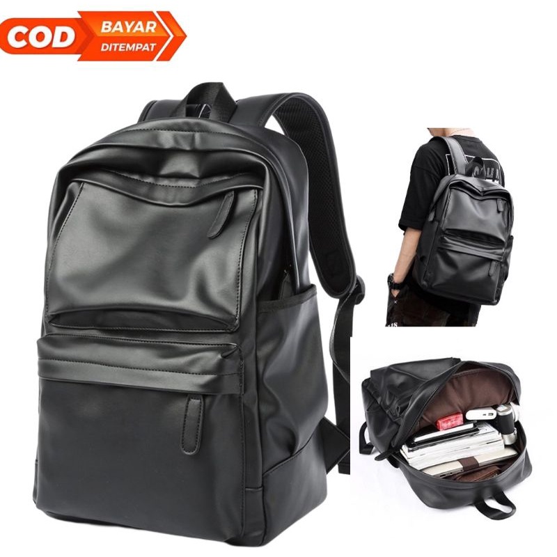 COD, Tas Ransel Pria Kulit Terbaru, Tas Gaya Korea, Tas Pria Backpack, Tas Laptop, Tas Pria Gendong