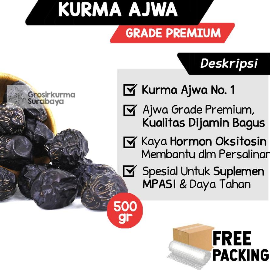 

BAYAR DITEMPAT✔️Kurma Nabi Ajwa Madinah Premium 500gr Tekstur Besar Manis Berkhasiat Sukari Oleh Oleh Haji Umroh|SQ3