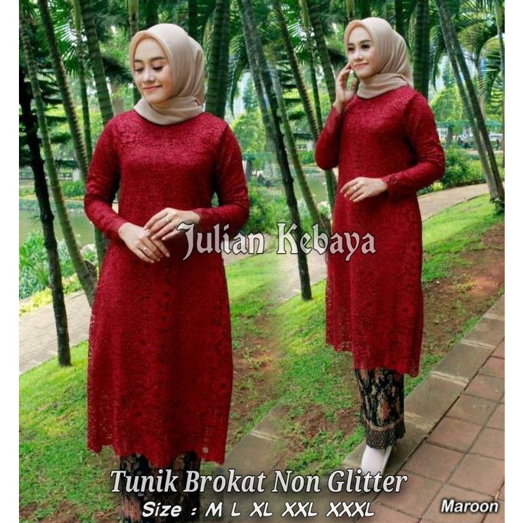 KEBAYA MODERN / TUNIK BROKAT / KEBAYA BROKAT TUNIK / SET KEBAYA BROKAT MODERN / KEBAYA TUNIK BRUKAT