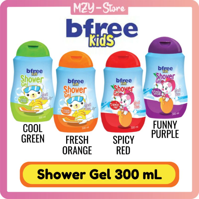 BFree Kids Shower Gel 300 mL Sabun Mandi Anak BFREE Kids Fresh Orange Bfree Kids Spicy Red Bfree Kids Cool Green Bfree Kids Funny Purple