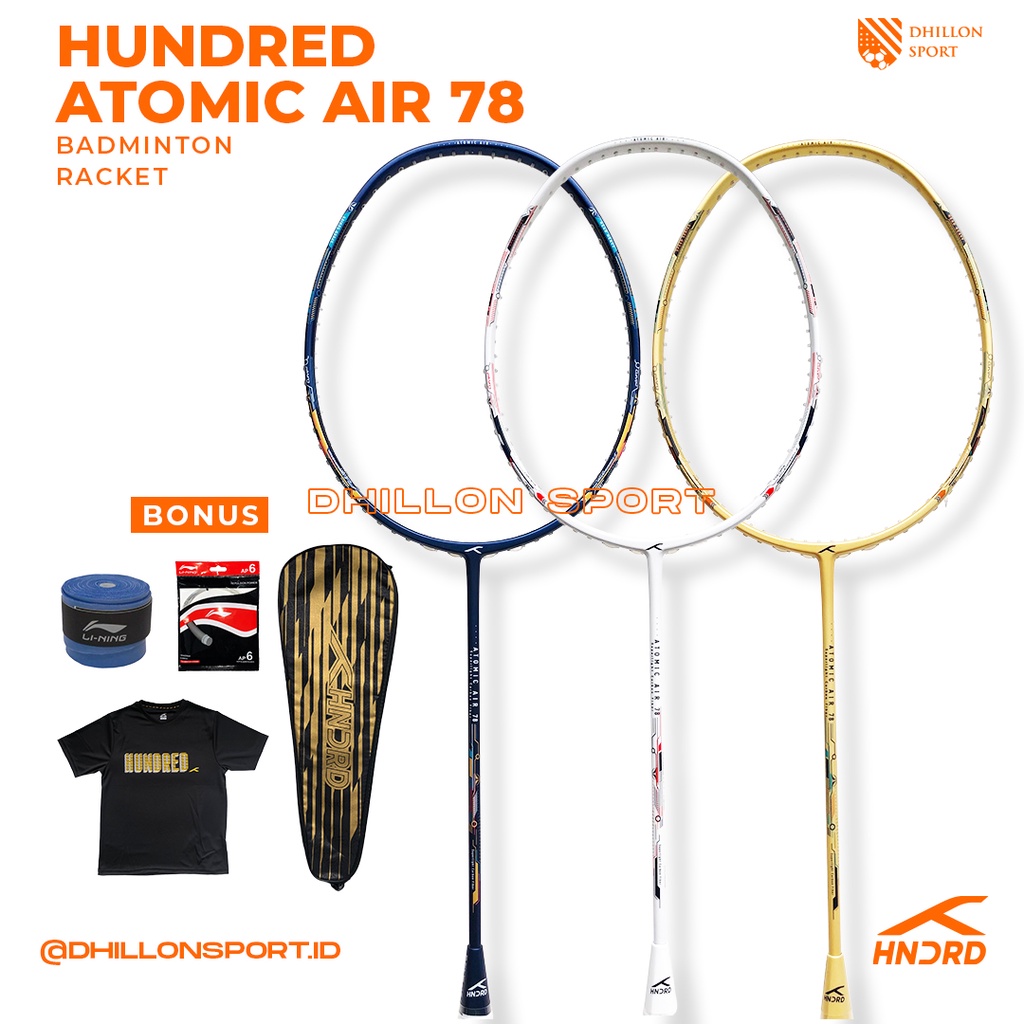 Raket Badminton HUNDRED ATOMIC AIR 78 Original / HNDRD