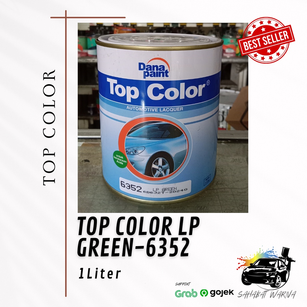 Top Color LP Green 6352 - 1L/ Top Color/ Green/ Hijau/ Cat Motor/ Cat Mobil/ Cat Duco