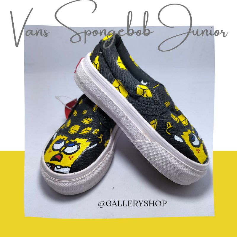 READY GOJEK GRAB SEPATU VANS SPONGEBOB HITAM KUNING LUCU ANAK SELOLAH ANAK PLAY GROUP PG TK SD KELAS 1 2 3 4 5 PEREMPUAN LAKI LAKI CEWEK COWOK MURAH BERKUALITAS TERLARIS