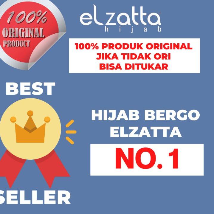 Langsung Kirim BERGO ELZATTA ORI ZARIA CASUAL ELZATTA KERUDUNG ELZATTA POLOS HITAM PEKAT JILBAB ELZA