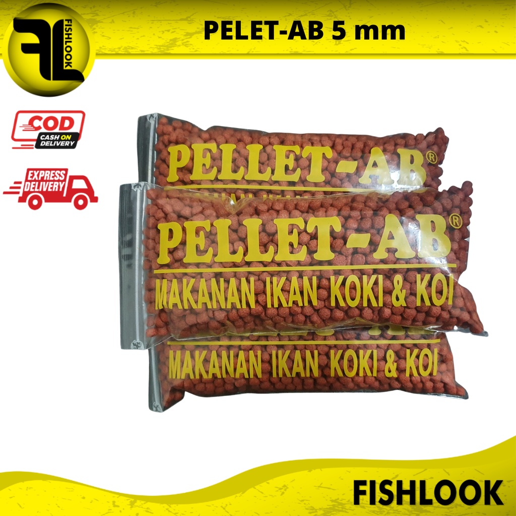 Pellet AB Makanan Ikan Pelet Ikan Koki Koi Lele Warna Merah 5mm Ukuran Pellet-AB