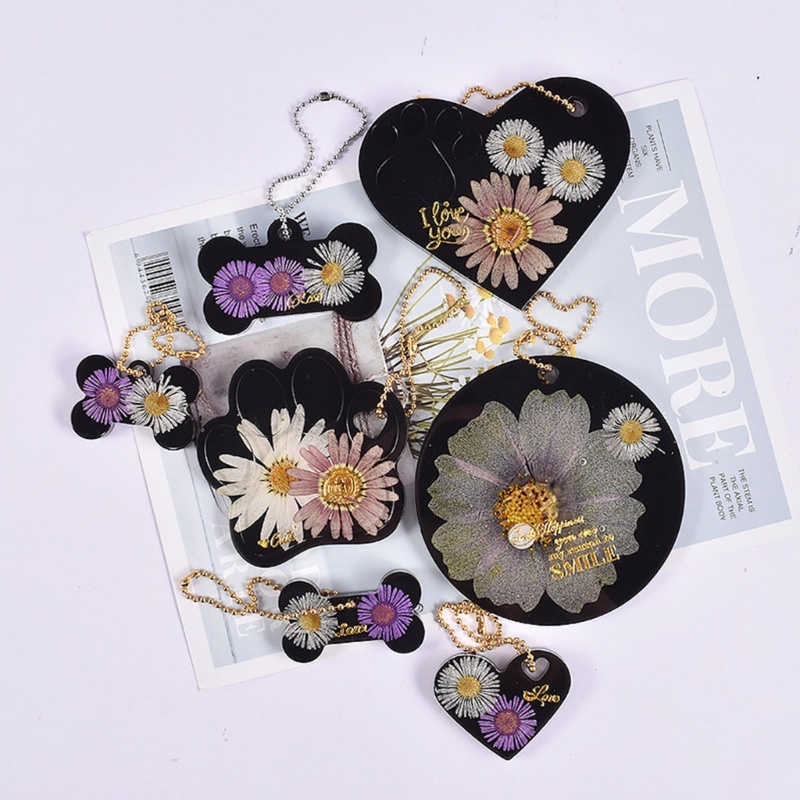 Siy Cetakan Resin 7 Lubang Bentuk Tulang Anjing Bahan Silikon Untuk Gantungan Kunci