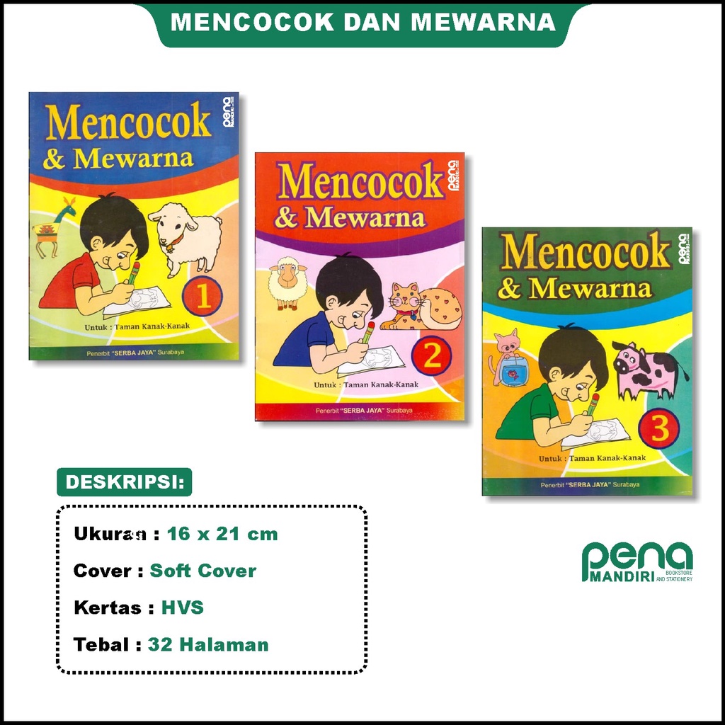 BUKU ANAK MENCOCOK &amp; MEWARNA, MENCARI KEJANGGALAN GAMBAR, DAN MAZE|