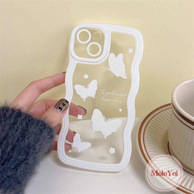 Soft Case TPU Motif Kupu-Kupu Untuk iPhone 11 12 13 14 Pro MAX 7 8 Plus XR 6 6s 14 Plus X XS MAX SE 2020