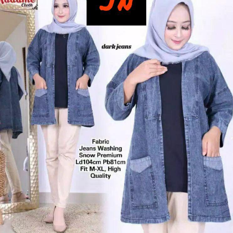CARDIGAN JEANS WANITA/OUTER JEANS WANITA/CARDIGAN OUTER TERBARU TERMURAH