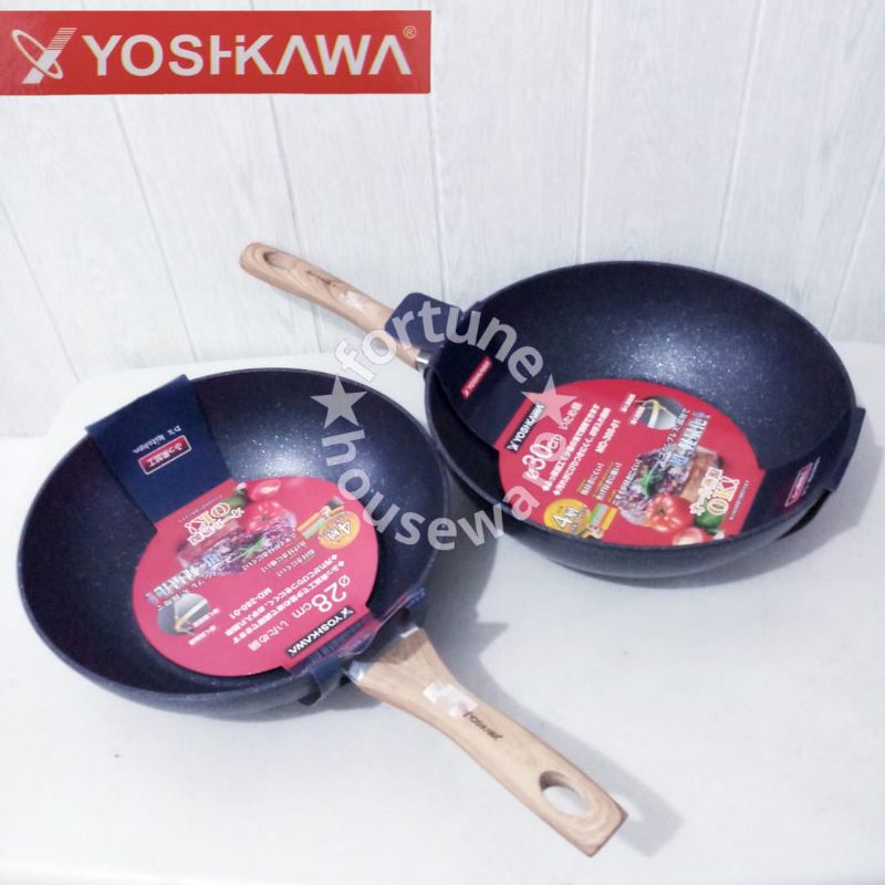 YOSHIKAWA 28/30cm Wok Pan / Penggorengan / Panci / Wajan