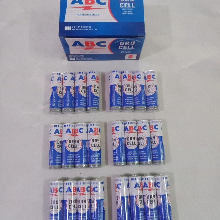 

murah Baterai ABC Biru Kecil R6P 1,5V Size AA Isi 4