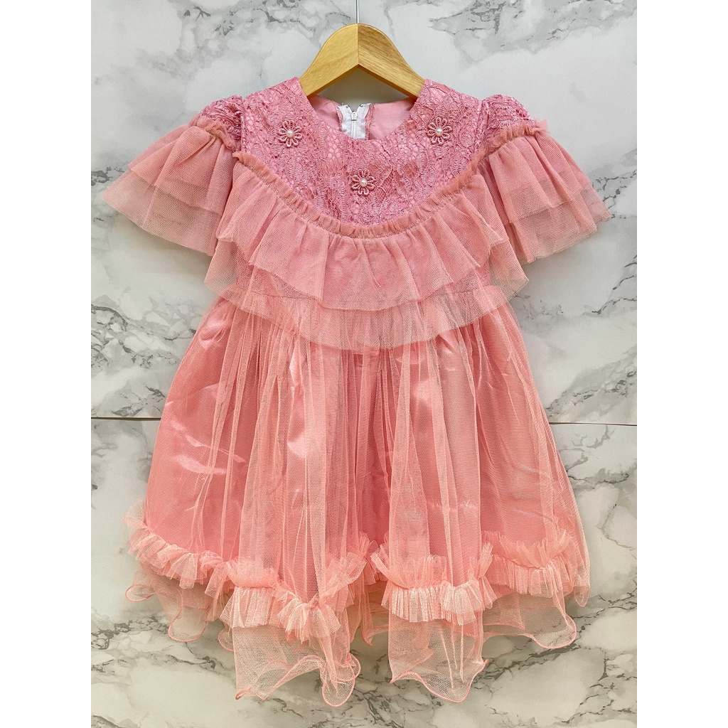 Dress Brokat Anak Perempuan Brocade corneli mix tutu - Dress Ulang Tahun - Dress Pesta - Dress Kondangan - Dress Anak 003