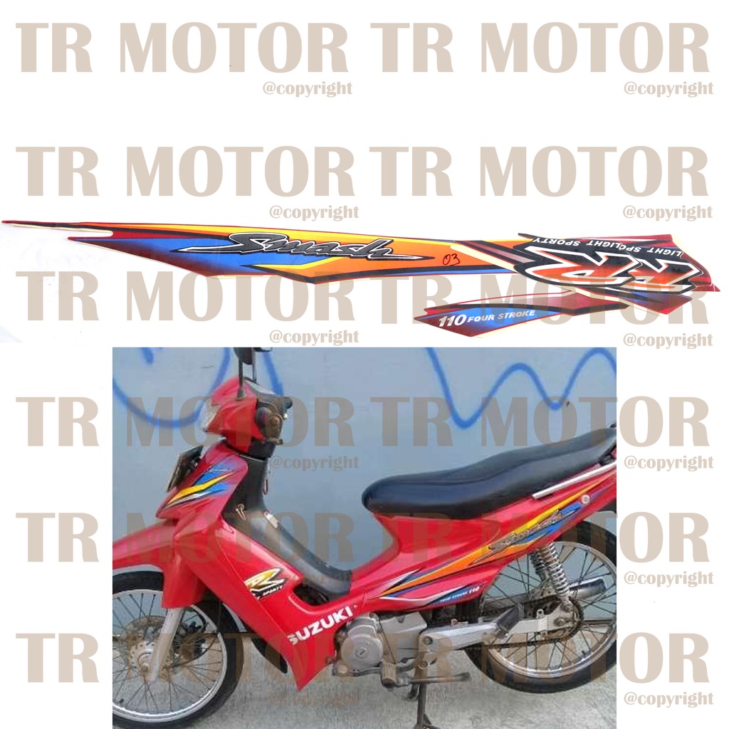 Stiker Motor Smash 110 2003 Sticker Striping Lis Full Set Motor