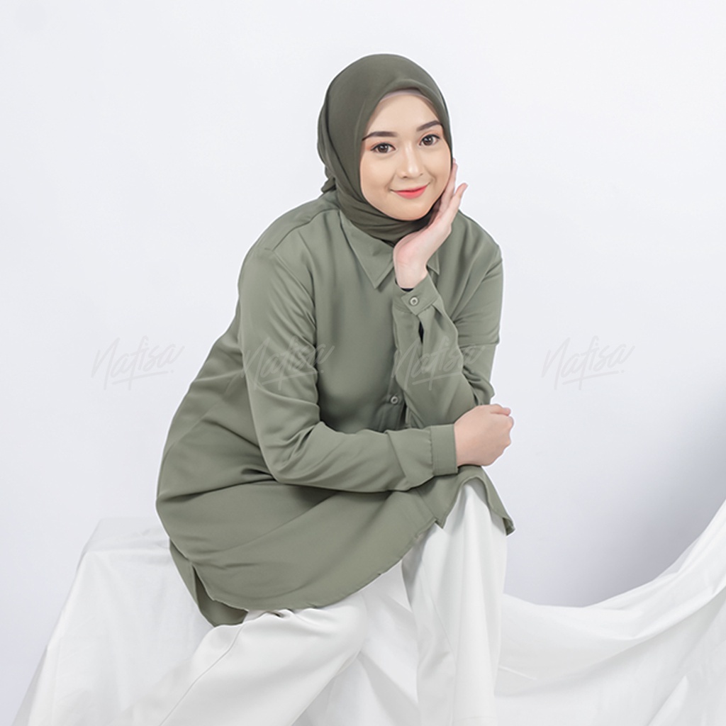 BAJU WANITA Tunik  Aeris - Baju Kekinian Kemeja Kerja Muslimah