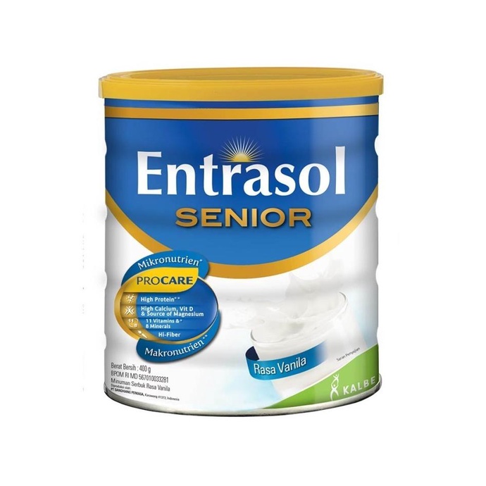 

[ COD ] ENTRASOL SENIOR 400GR VANILA/CHOC/DELIO STORE - VANILA 400GR
