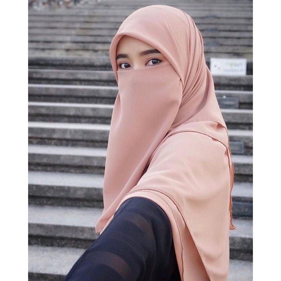 cadar niqab tali bahan moscrep premium