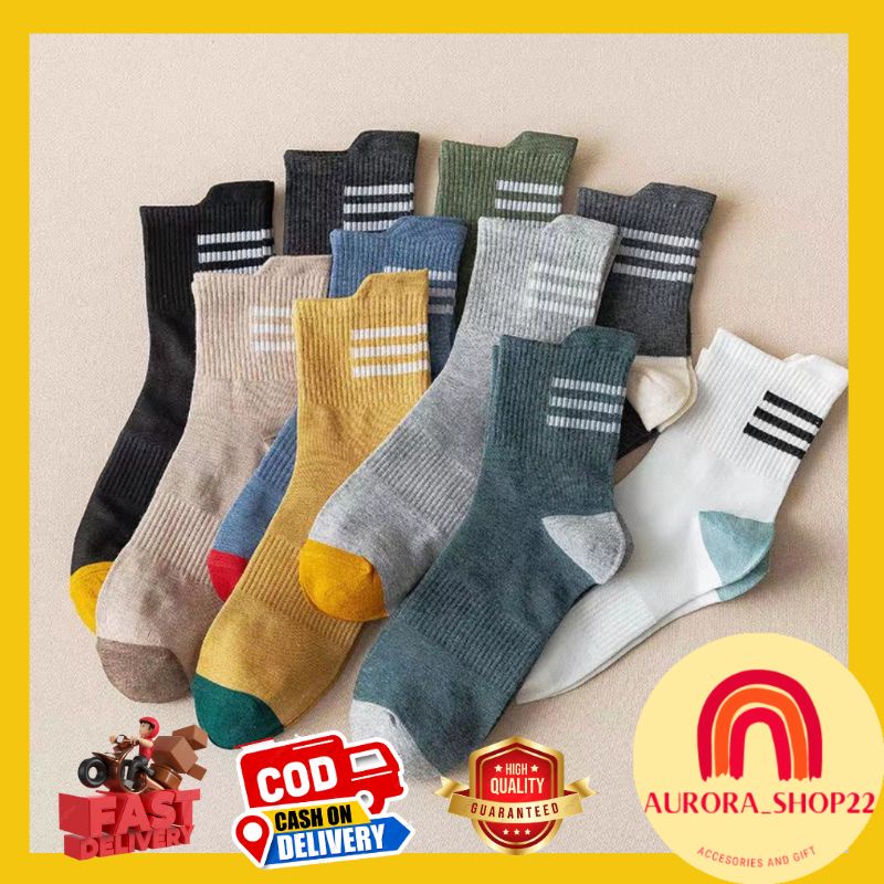 [COD] KAOS KAKI POLOS PANJANG BERGARIS PRIA WANITA UNISEX KAOS KAKI MID SOCK IMPORT KATUN KAOS KAKI FASHION PRIA WANITA KAOS KAKI KERJA SEKOLAH