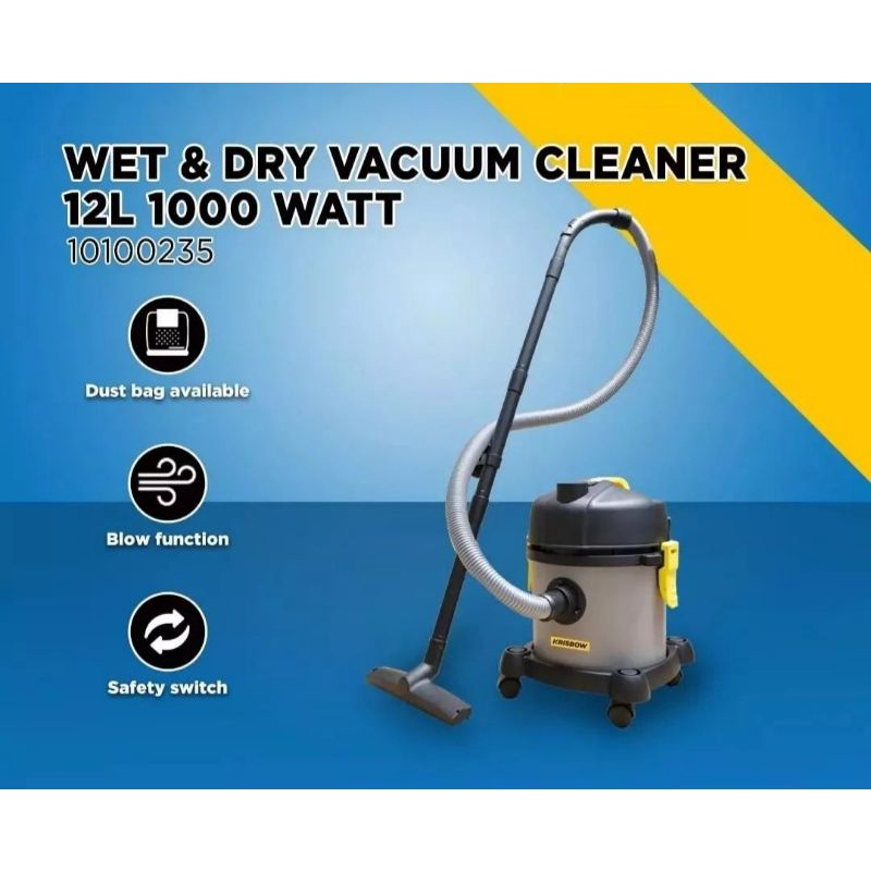 KRISBOW VACUUM CLEANER BASAH & KERING 12L 1000 WATT
