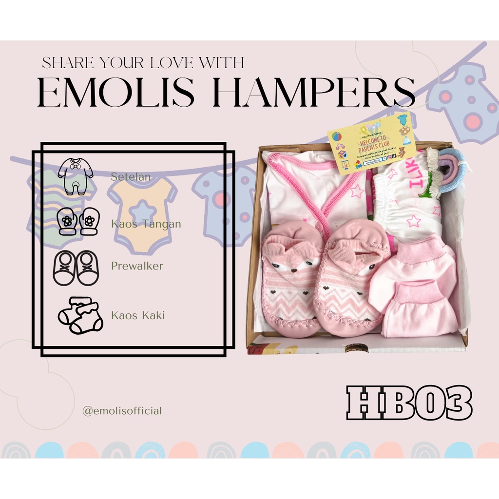 HB03 Hampers Bayi Newborn Baby Gift Emolis Kado Bayi Lahiran Unisex / Boy / Girl Perlengkapan Bayi Murah