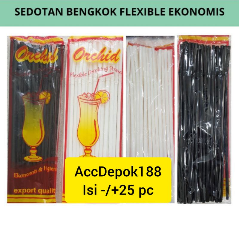 SEDOTAN BENGKOK 5ML / SEDOTAN EKONOMIS TEKUK 5ML HITAM DAN PUTIH ISI -/+25 PCS