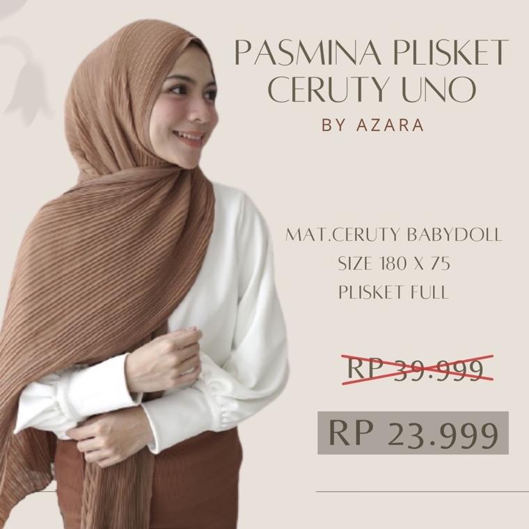 [CK.18Oc22o] PASHMINA CERUTY UNO FULL PLISKET BY AZARA