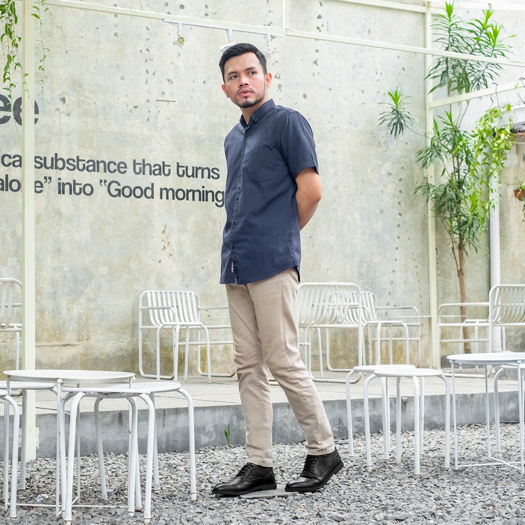 Wilmer Series | Sepatu Pantofel Hitam Pria Casual Kerja Cowok Oxford Longwing Wingtip Pantofel Laki | Lvnatica x FORIND