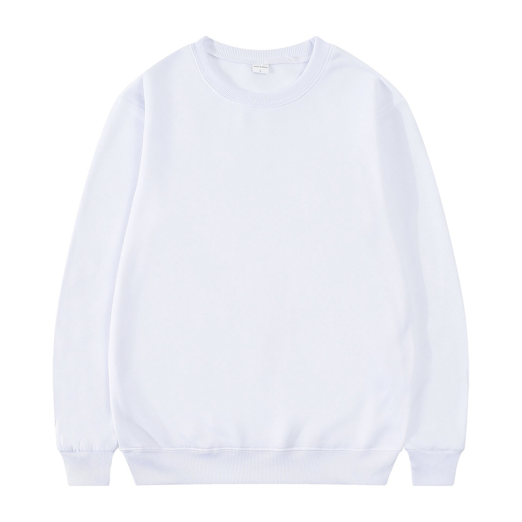 CREWNECK POLOS PUTIH PRIA BAHAN FLEECE PE UKURAN L-XXL SWEATER ORGINAL