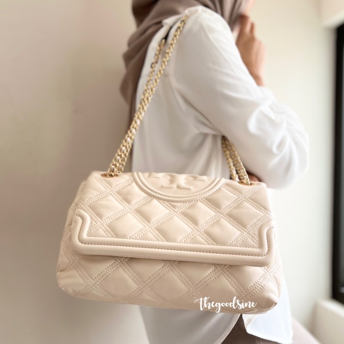 TB FLEMING SOFT CONVERTIBLE SHOULDER BAG NEW CREAM 56716