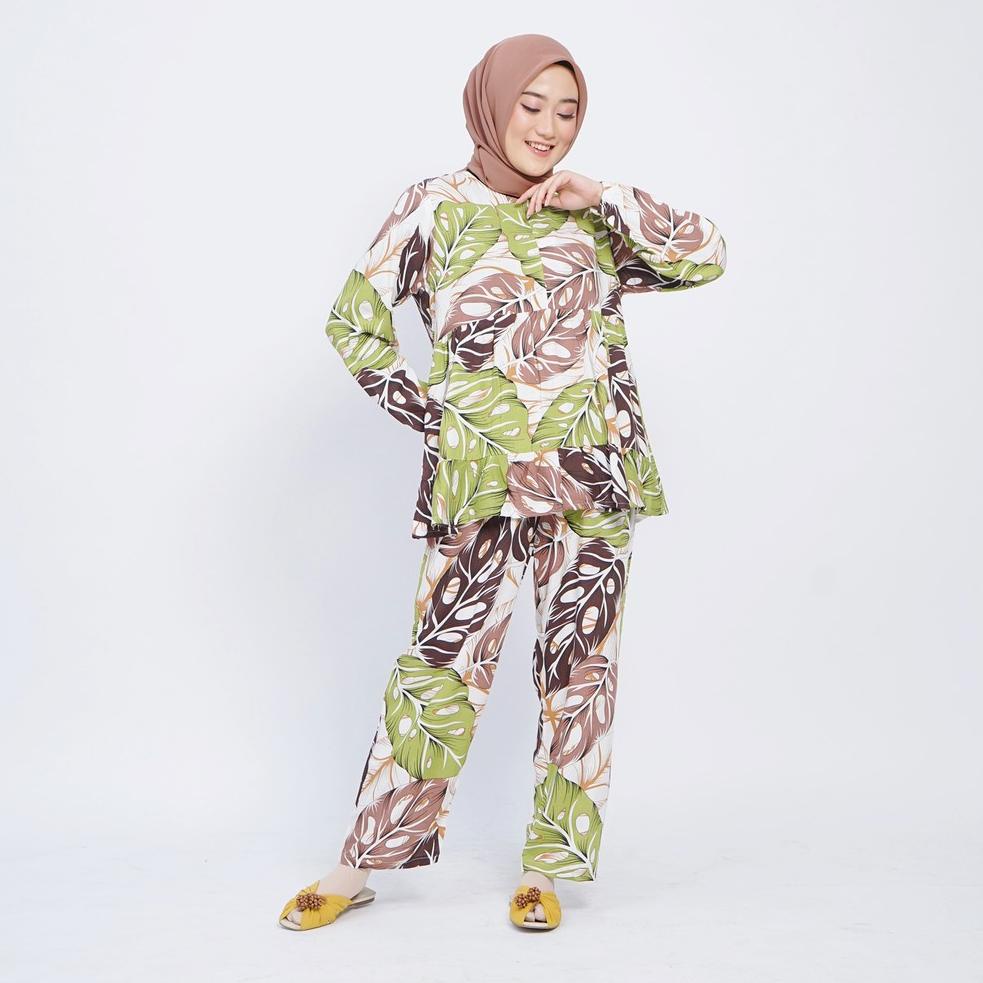 [TJG.18Oc22ᴰ] Home Dress Piyama Pajamas Set Motif Janda Bolong Etnik Katun Rayon Panjang Busui [P11]