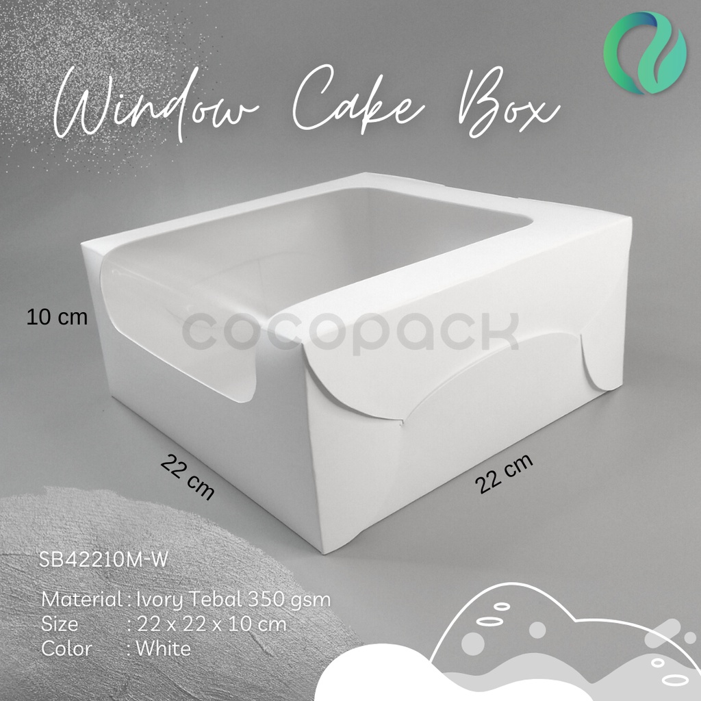 

Multipurpose Window Cake Box Hampers Tutup Sambung 22x22x10cm 10 PCS