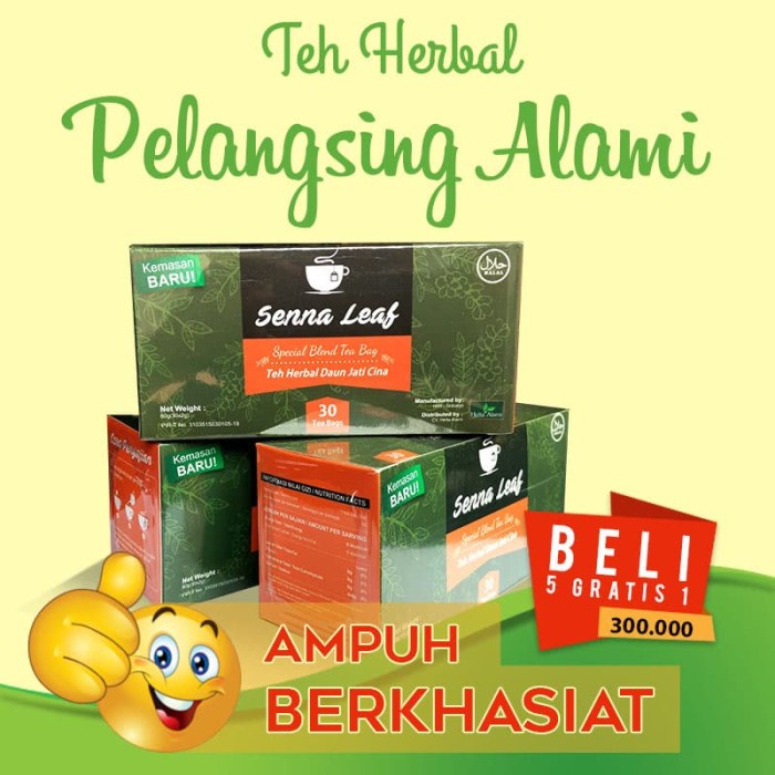 

ORIGINAL MURAH Teh Daun Jati Cina / Senna Leaf - Teh Pelangsing Alami - Obat Herbal