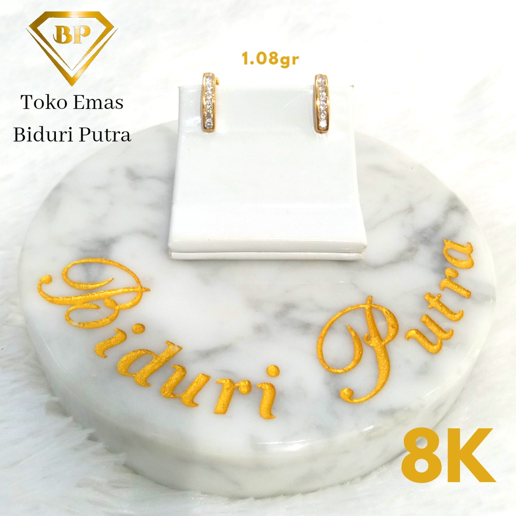 Anting Jepit Elegant Emas Asli Kadar 8K/375 Toko emas biduri putra