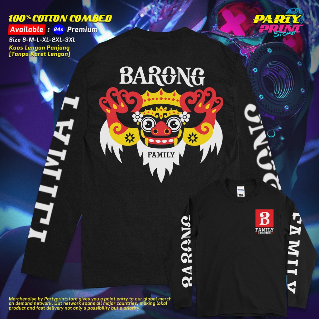 Partyprintstore Kaos Lengan Panjang Pria Band Yellow Claw Barong Family Is Everything