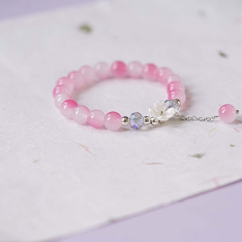 Gelang Manik-Manik Kristal Bunga Warna-Warni Handmade Gaya Korea Bohemian Untuk Wanita