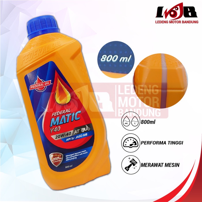 Oli Federal Matic Ultratec 30 10W30 Y40 20w40 API SJ JASO MB Matik Orange 800ml