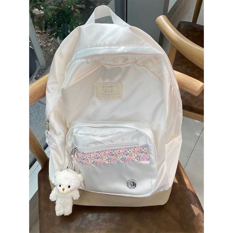 ❡▩ஐSera impor bunga jahitan ransel perempuan Korea desain niche tas sekolah siswa ransel komputer berkapasitas besar baru